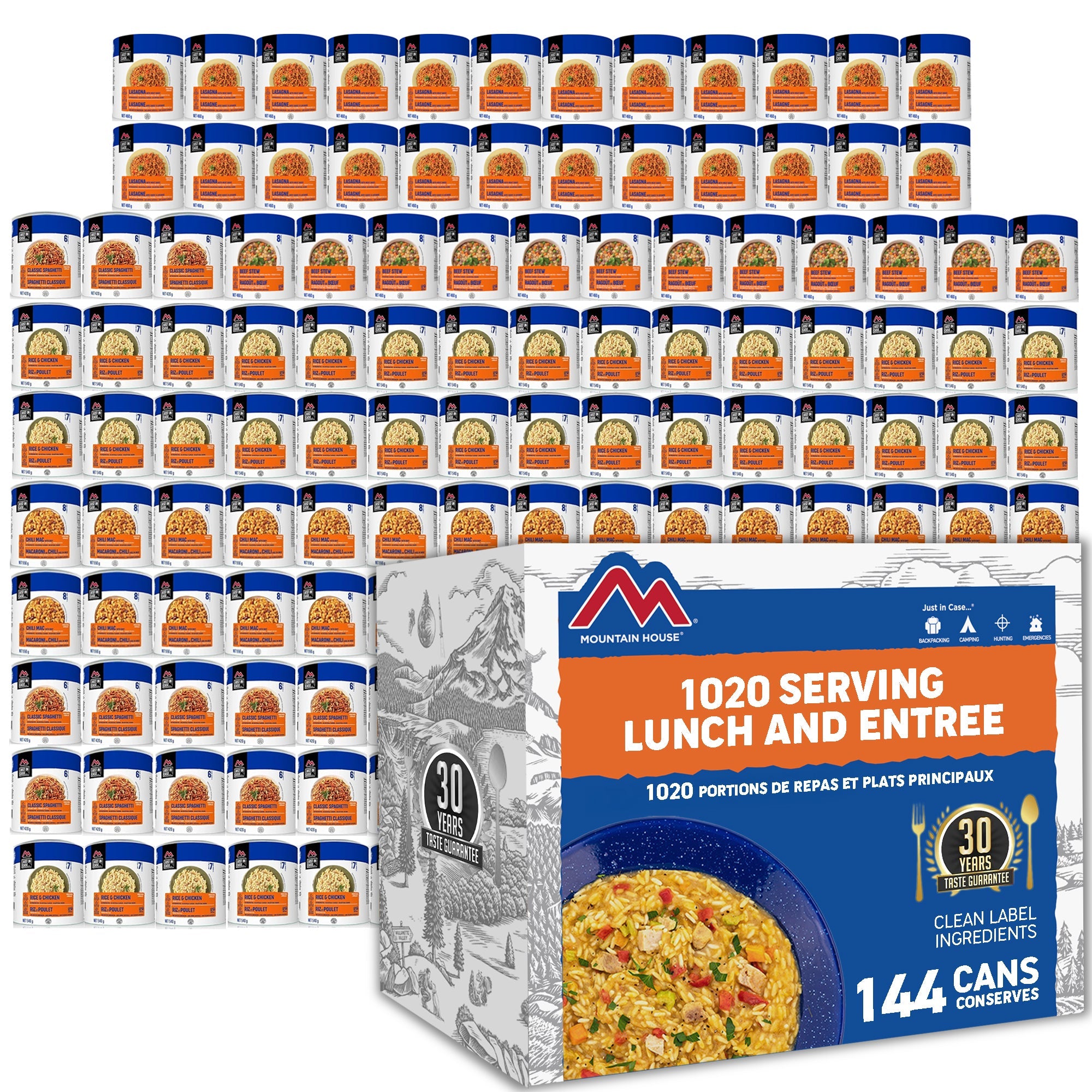 1020 Serving Lunch and Entree Package - 144 cans (Mountain House®)