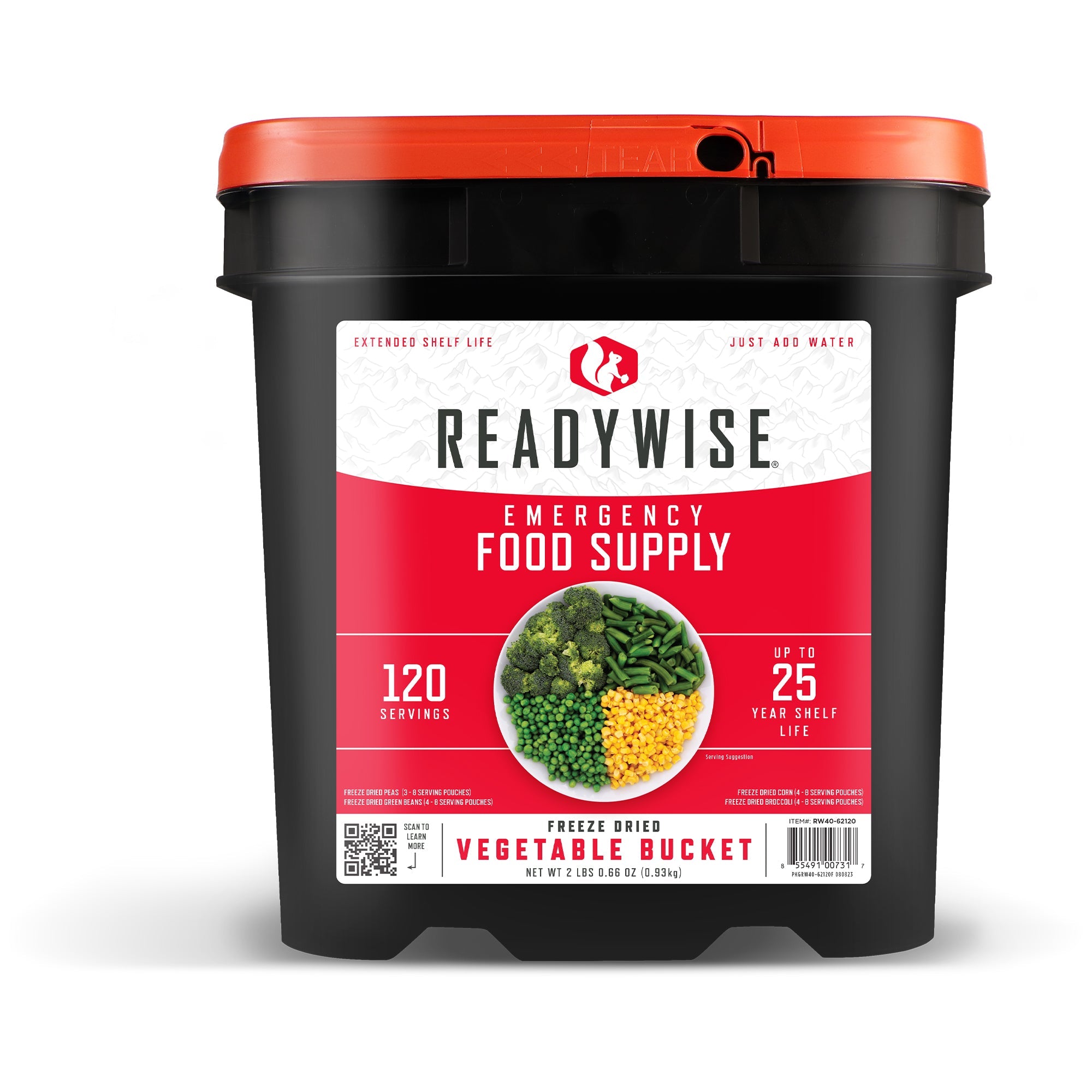120 Servings Freeze Dried Vegetable Bucket