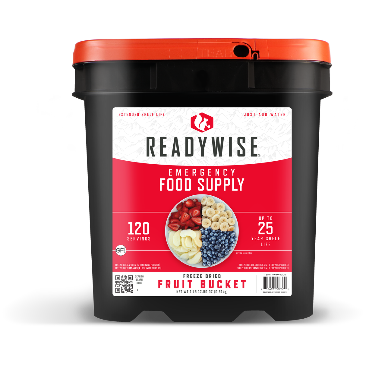 120 Servings Freeze Dried Fruit Bucket