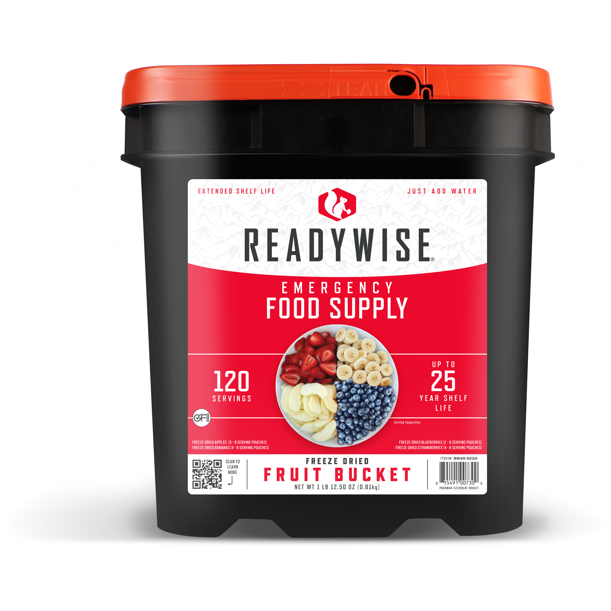120 Servings Freeze Dried Fruit Bucket
