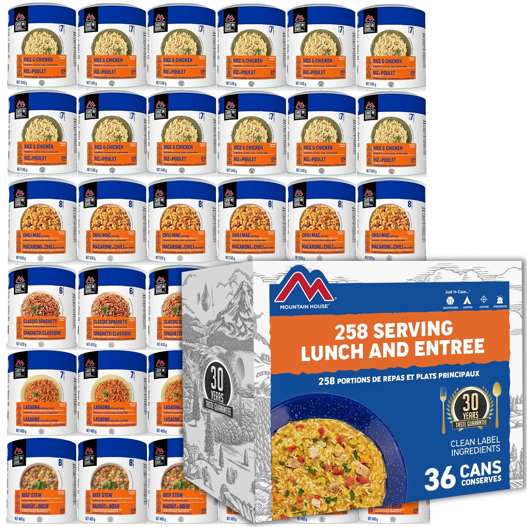 258 Serving Lunch and Entree Package - 36 cans (Mountain House®)