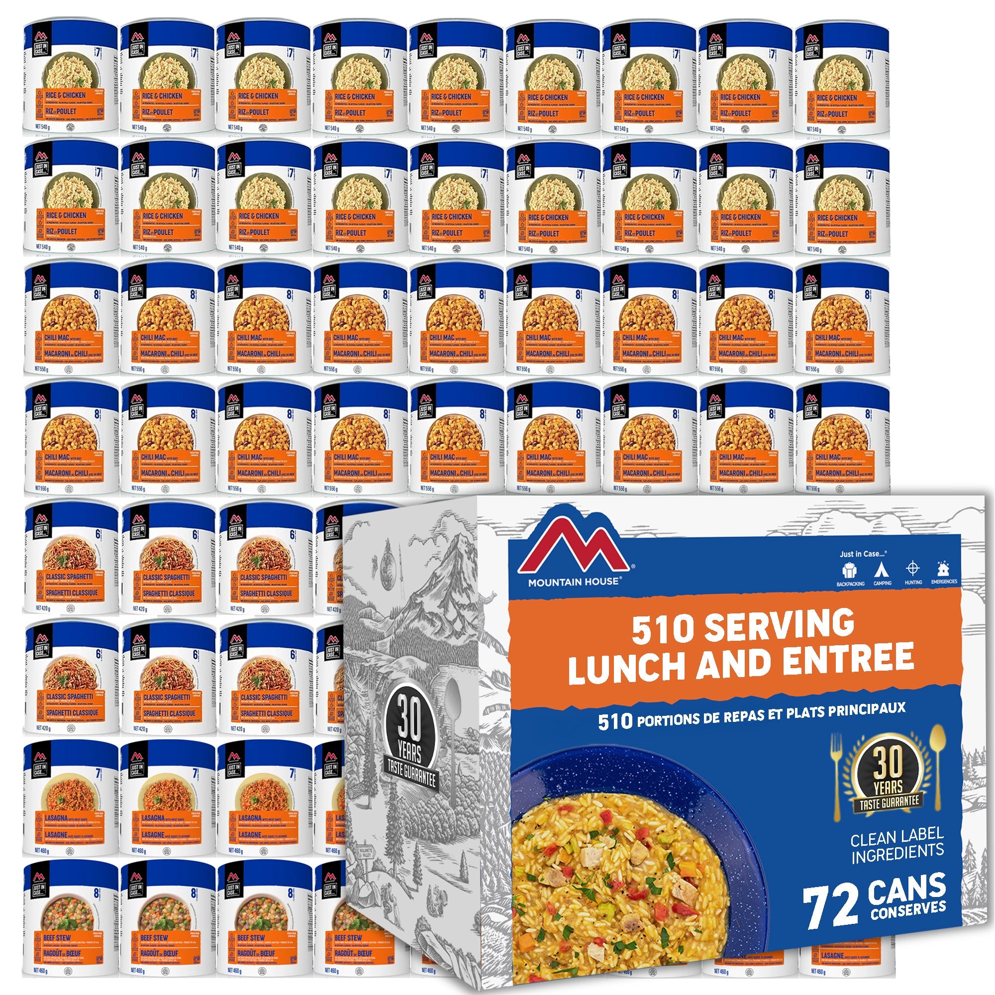 510 Serving Lunch and Entree Package - 72 cans (Mountain House®)