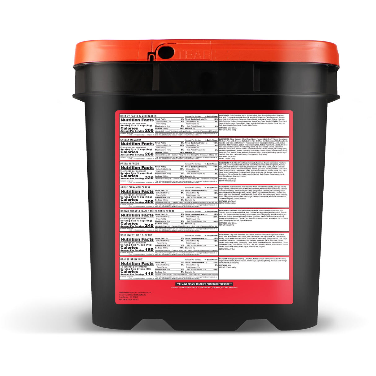 52 Servings Prepper Pack Bucket