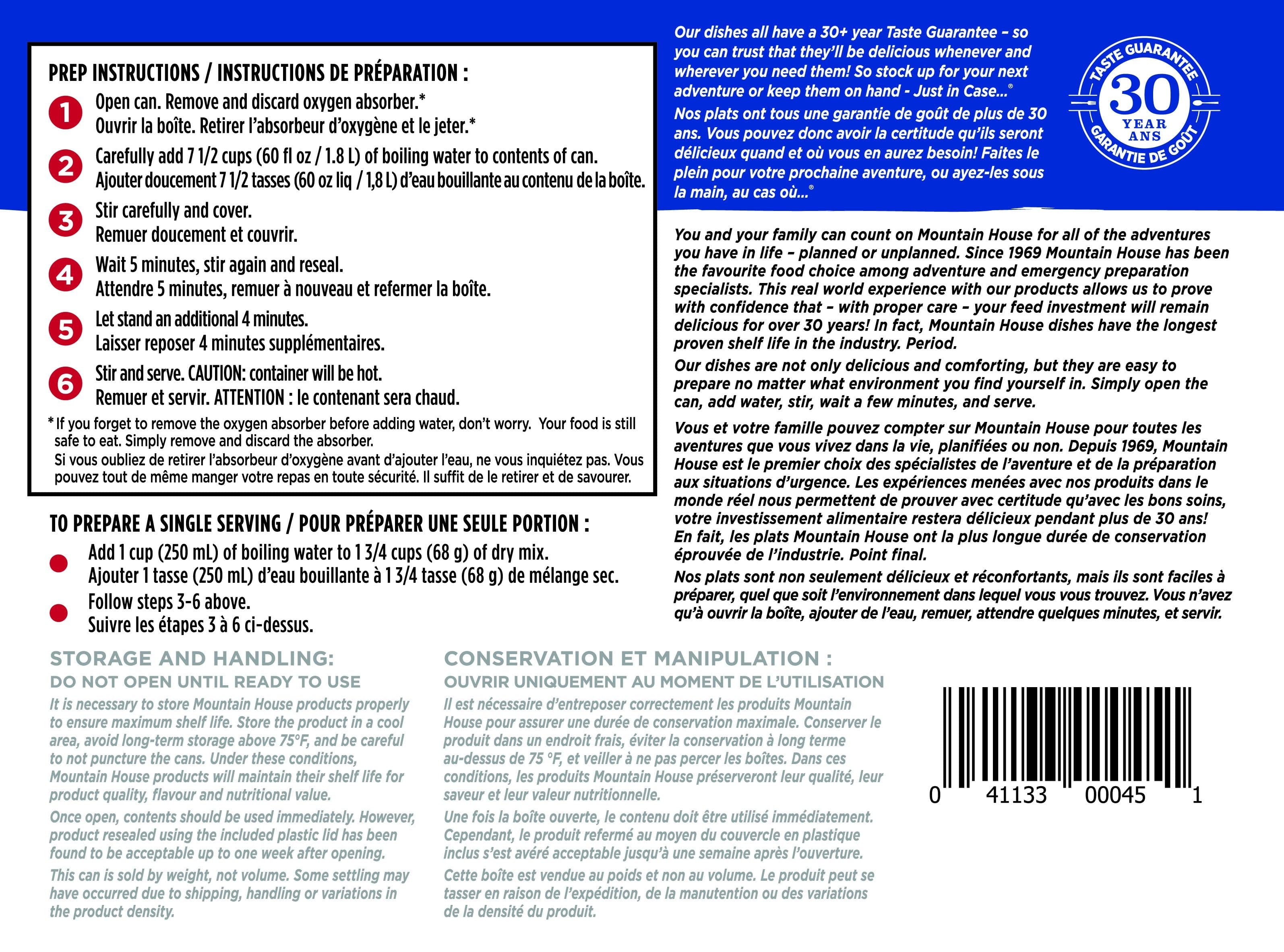 Lasagna with Meat Sauce #10 Can Package - 6 cans (Mountain House®)