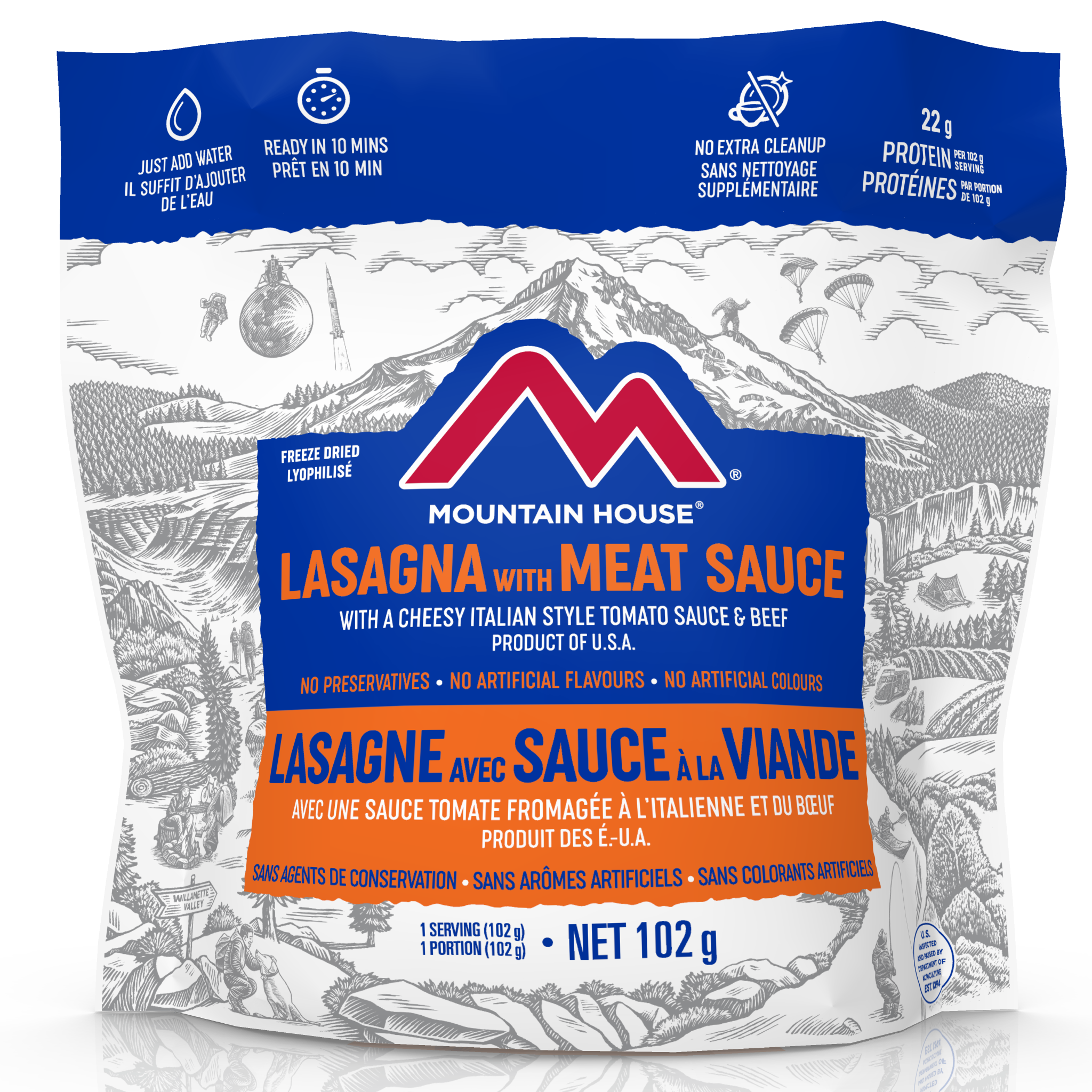Mountain House Lasagna with Meat Sauce Pouch - One Serving (EARLY EXPIRATION 2051-2053)