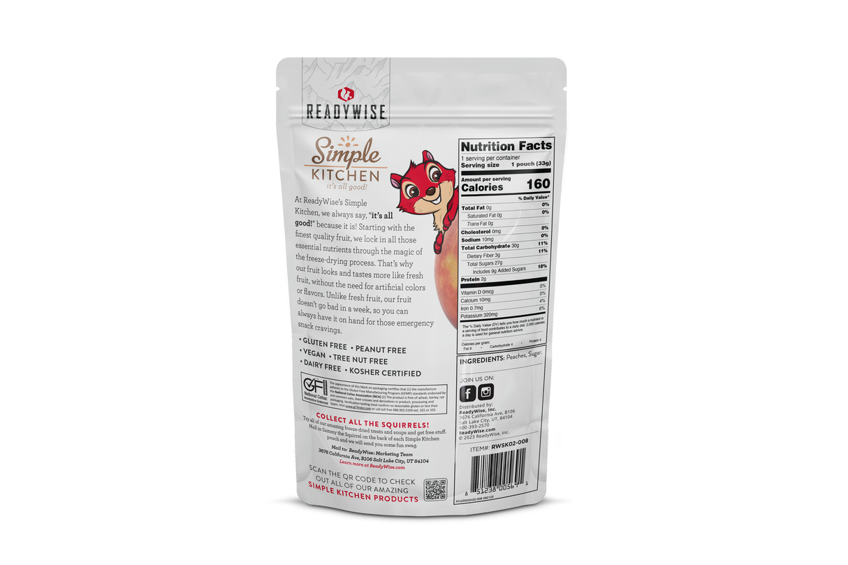 Freeze-Dried Peaches - 6 Pack