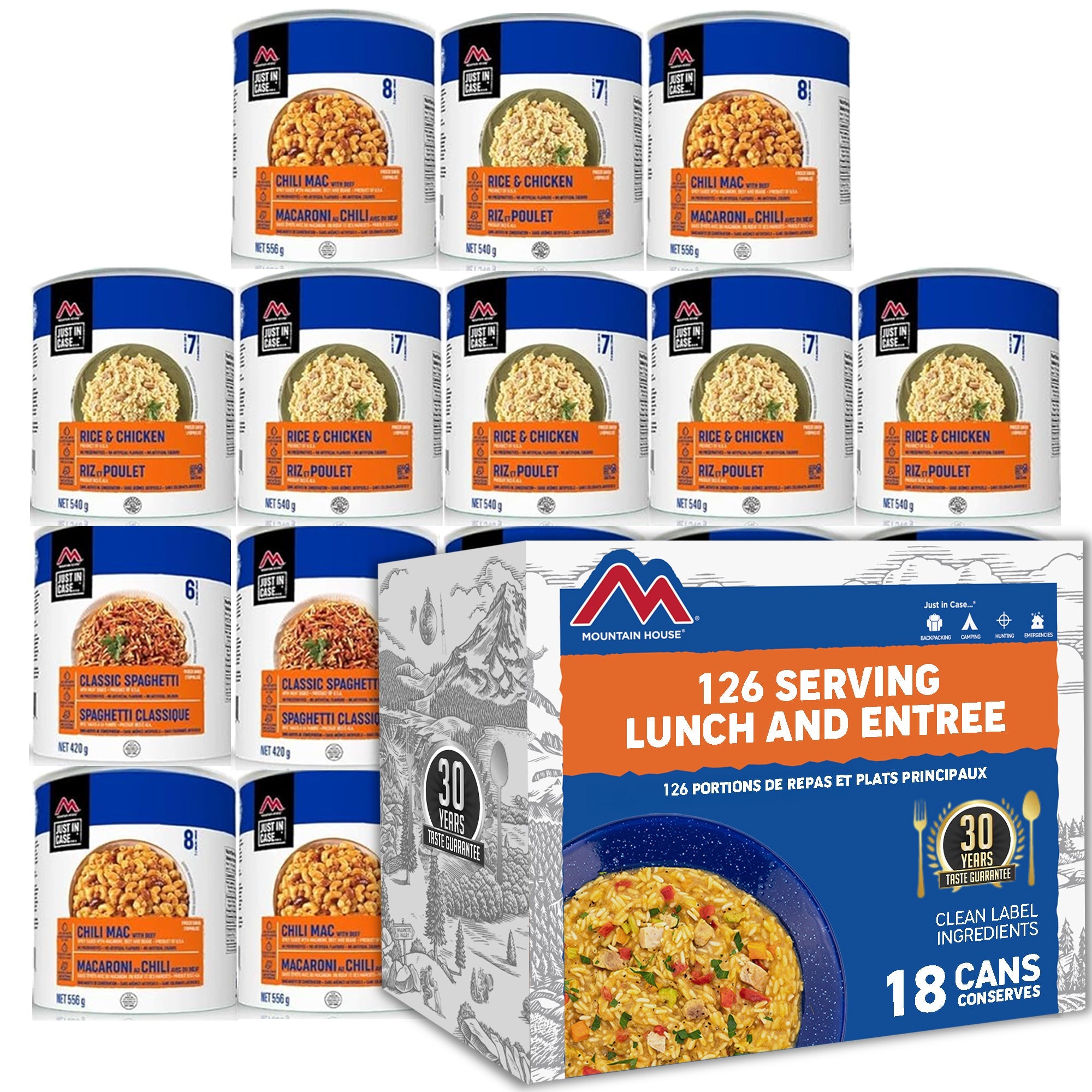 126 Serving Lunch and Entree Package - 18 cans (Mountain House®)