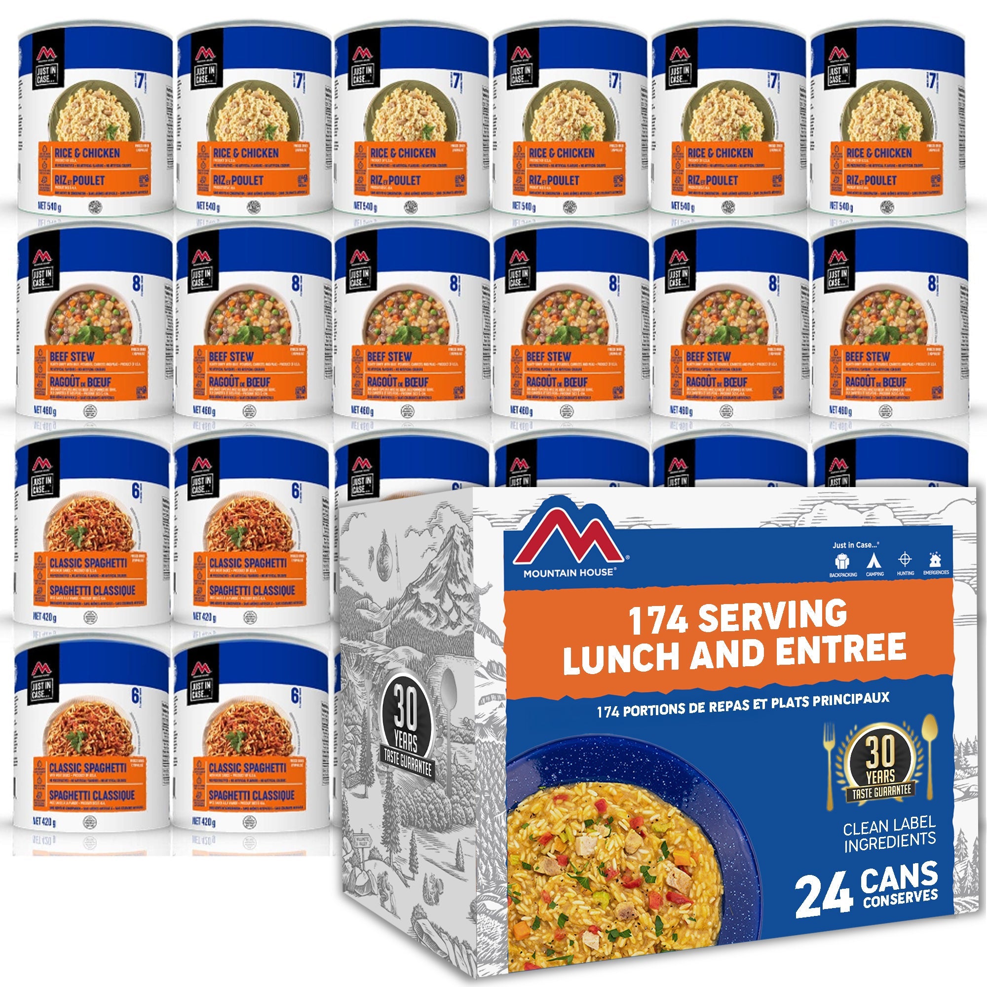 174 Serving Lunch and Entree Package - 24 cans (Mountain House®)