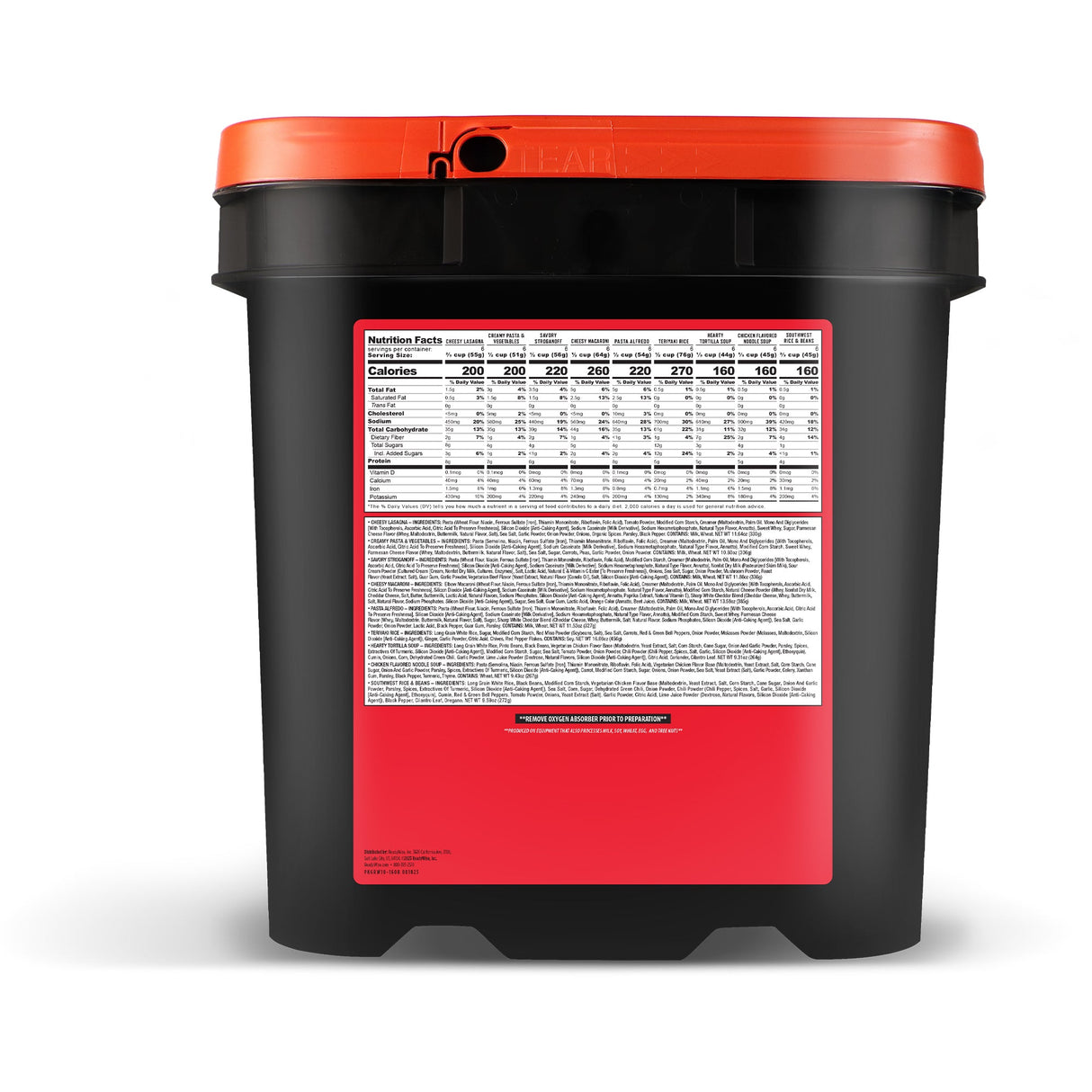 60 Servings Entree Bucket