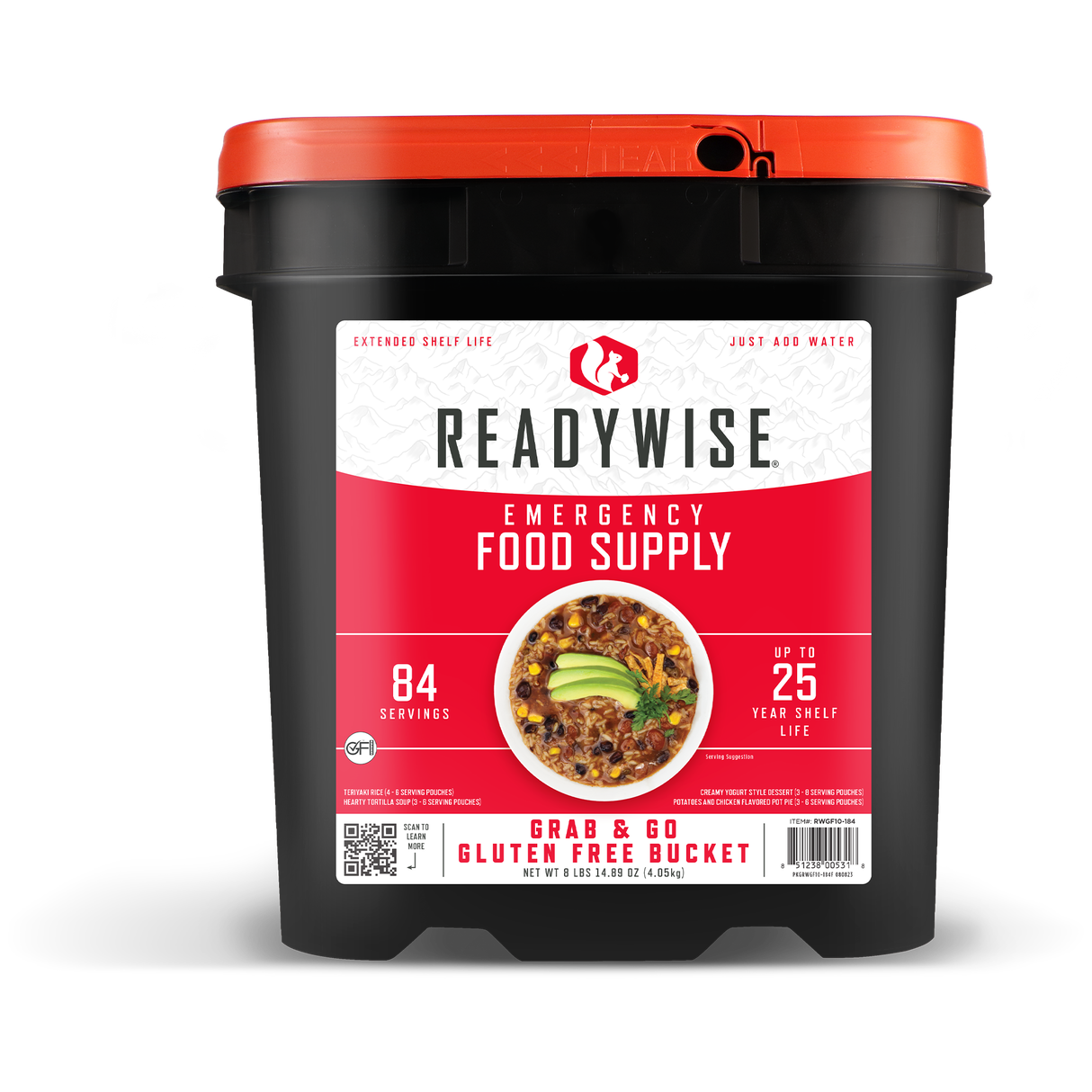 84 Servings Gluten Free Grab and Go Bucket