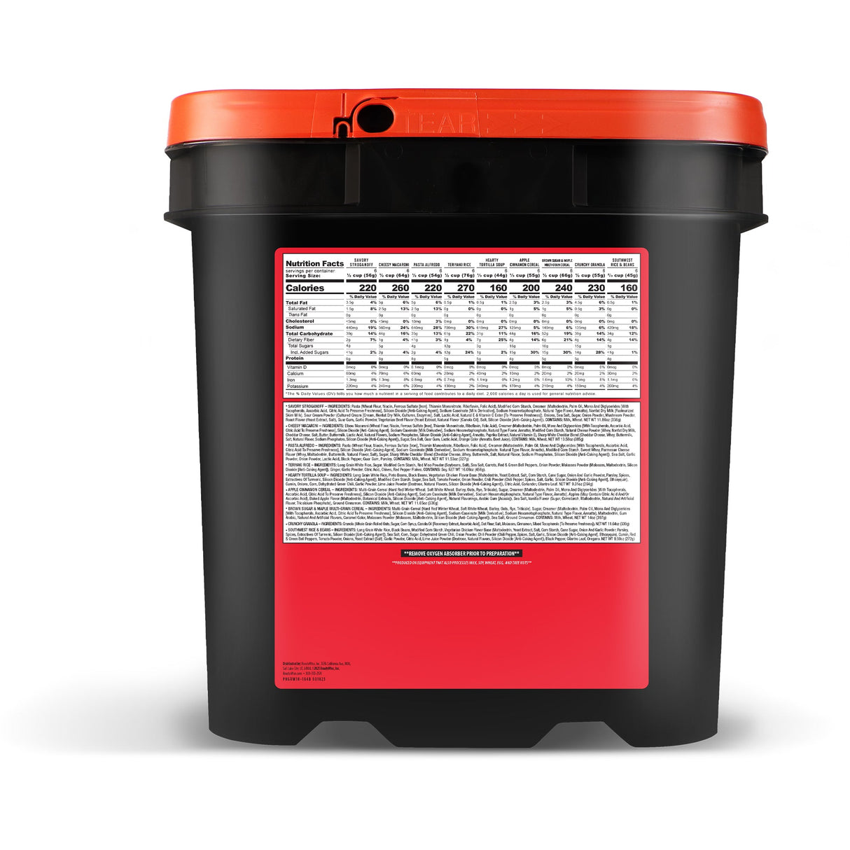 84 Servings Breakfast & Entree Grab & Go Bucket