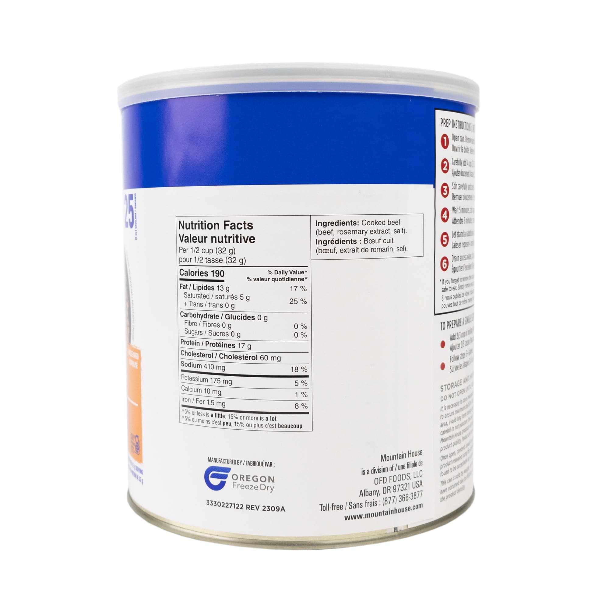 Mountain House Ground Beef (Gluten Free) #10 Can - [LABEL MISSING]