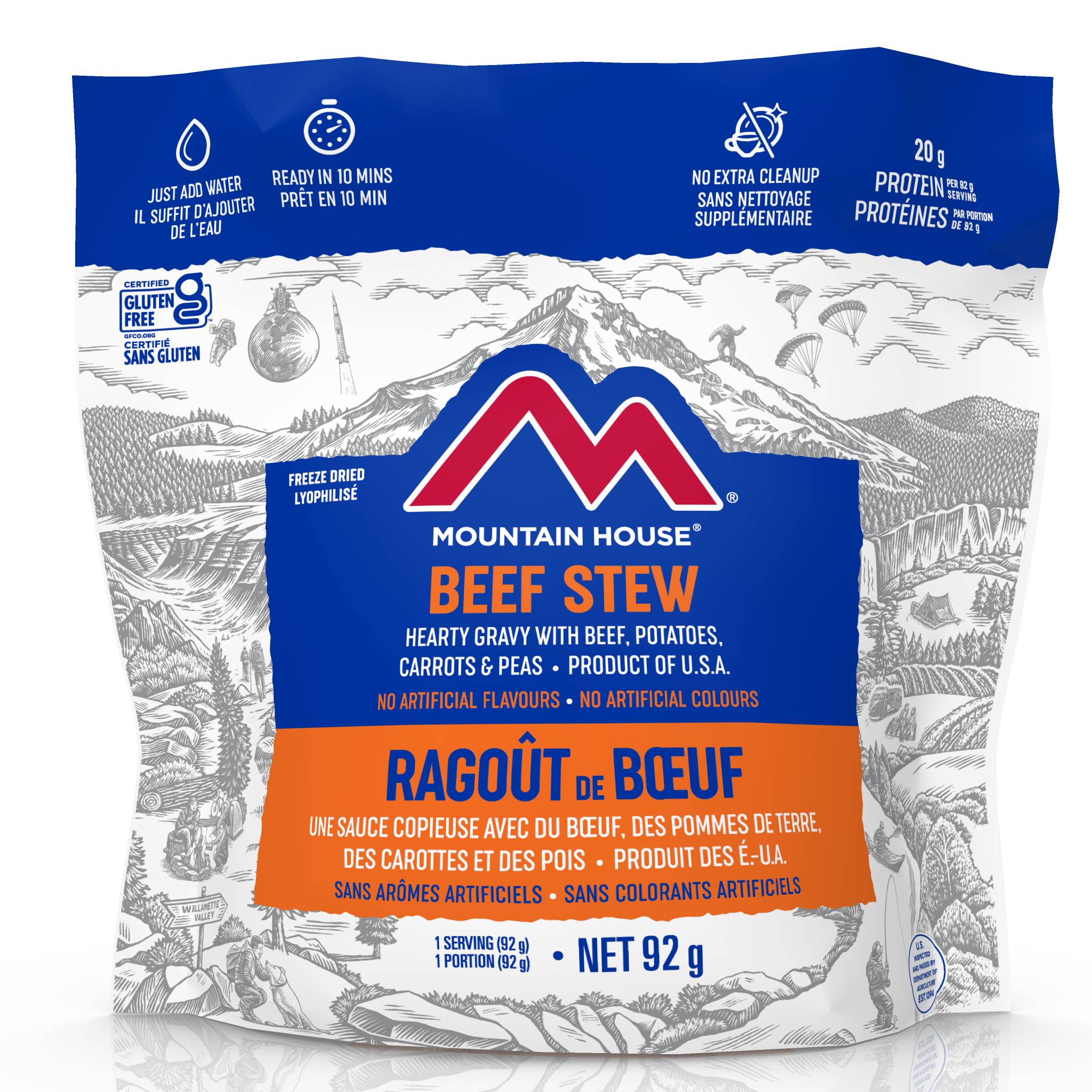 Mountain House Beef Stew Pouch - One Serving (EARLY EXPIRATION 2051-2053)