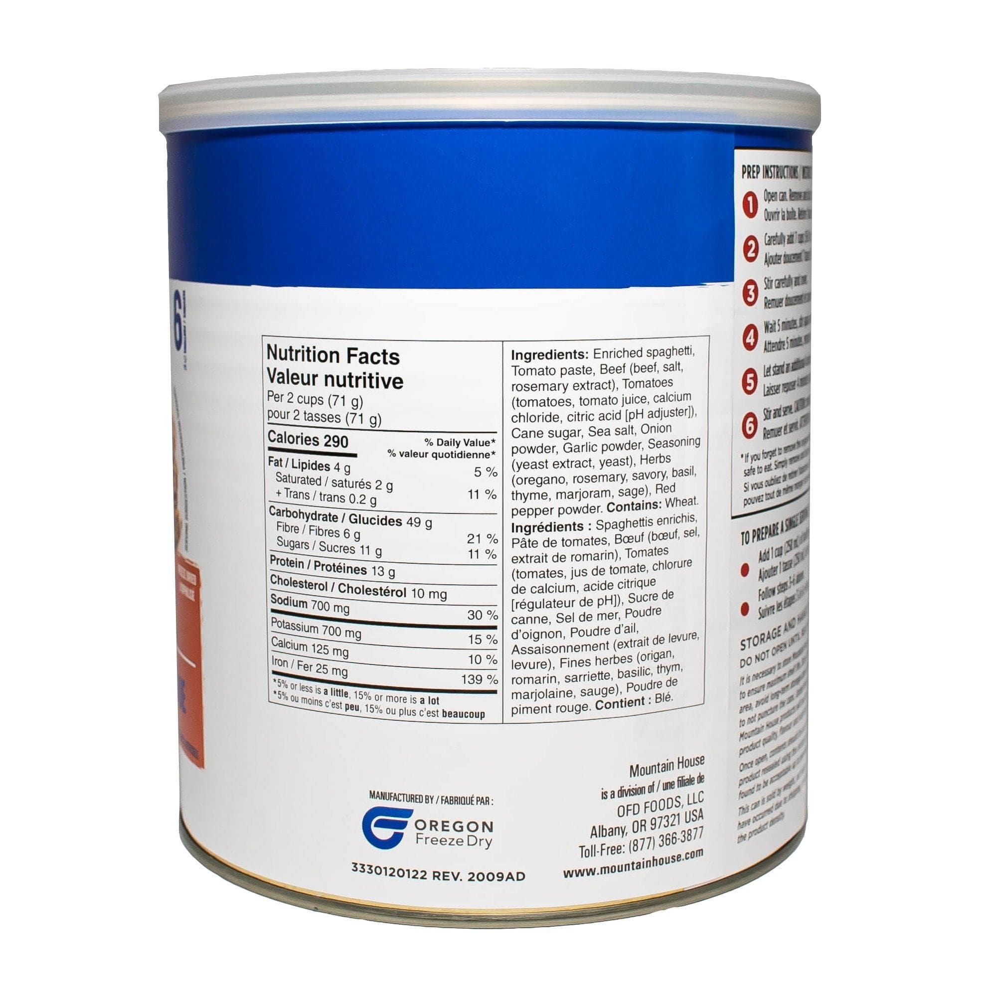 Spaghetti with Meat Sauce #10 Can Package - 6 cans (Mountain House®)