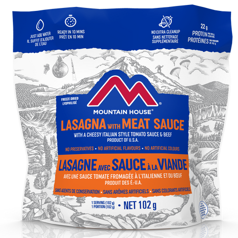 Mountain House Lasagna with Meat Sauce Pouch - One Serving