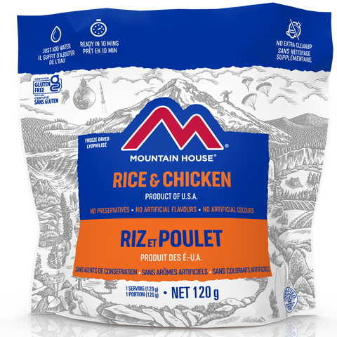 Mountain House Rice and Chicken Pouch - One Serving (EARLY EXPIRATION 2051-2053)