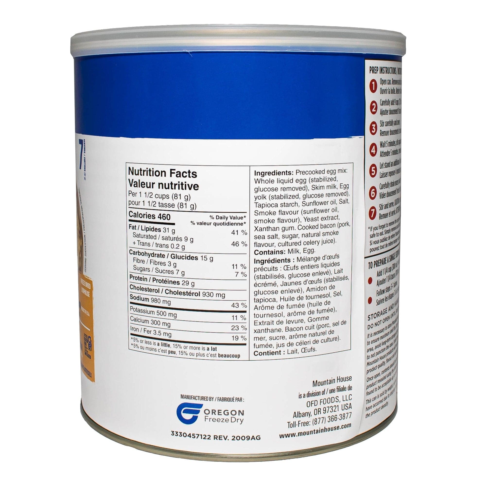 Mountain House Scrambled Eggs with Bacon #10 Can [EARLY EXPIRY]