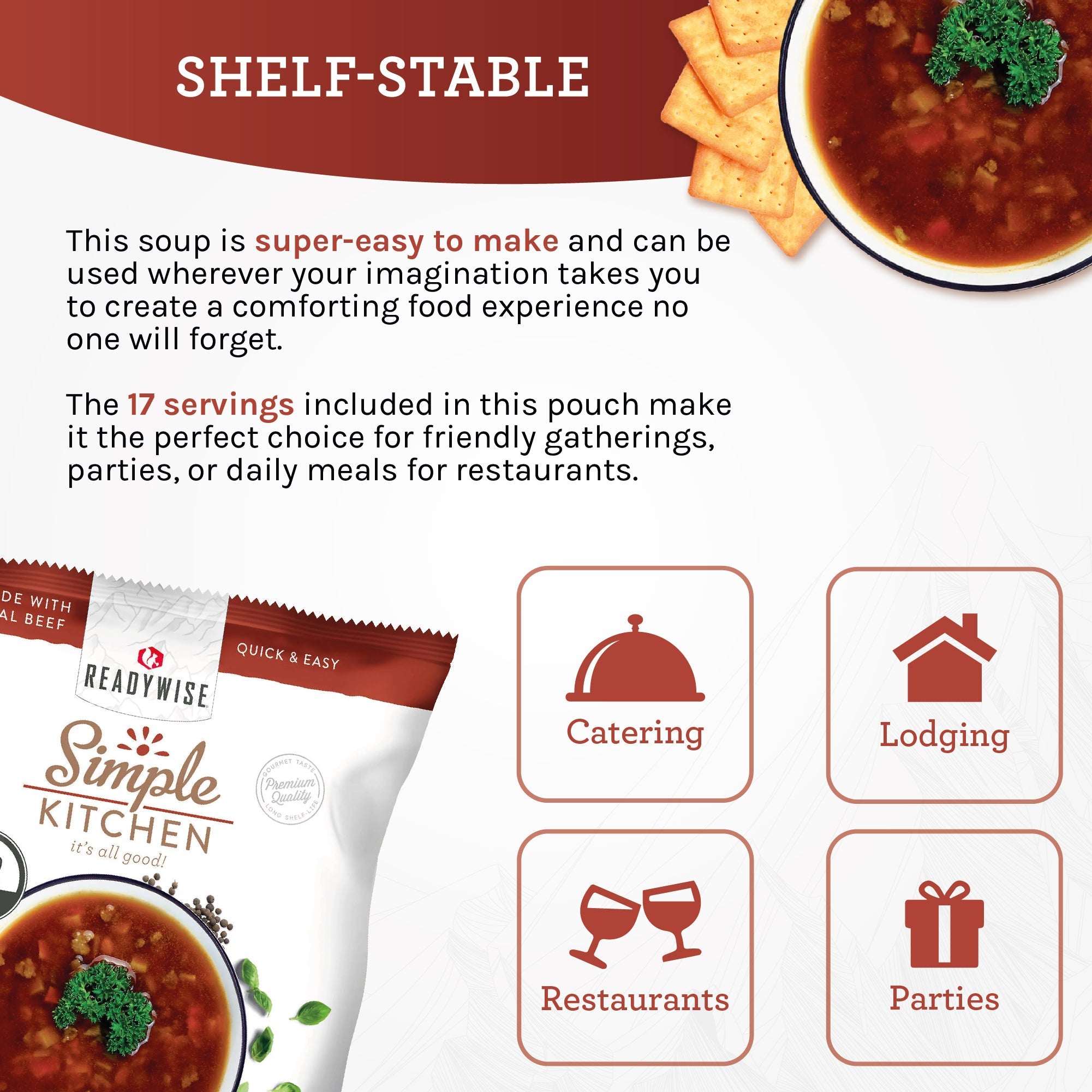 Vegetable Beef & Barley Soup Mix - 17 Servings per Pouch