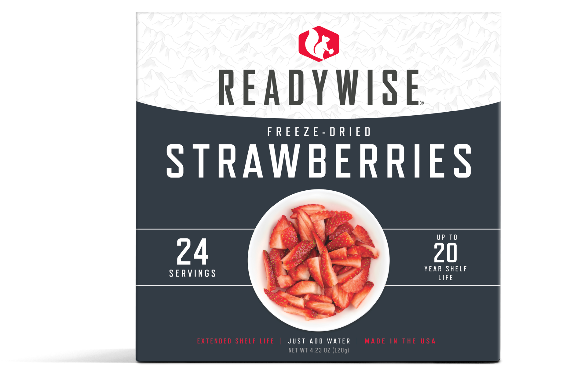 Emergency Food Favorite - Freeze-Dried Strawberries (3 x 8 Serving Pouches)