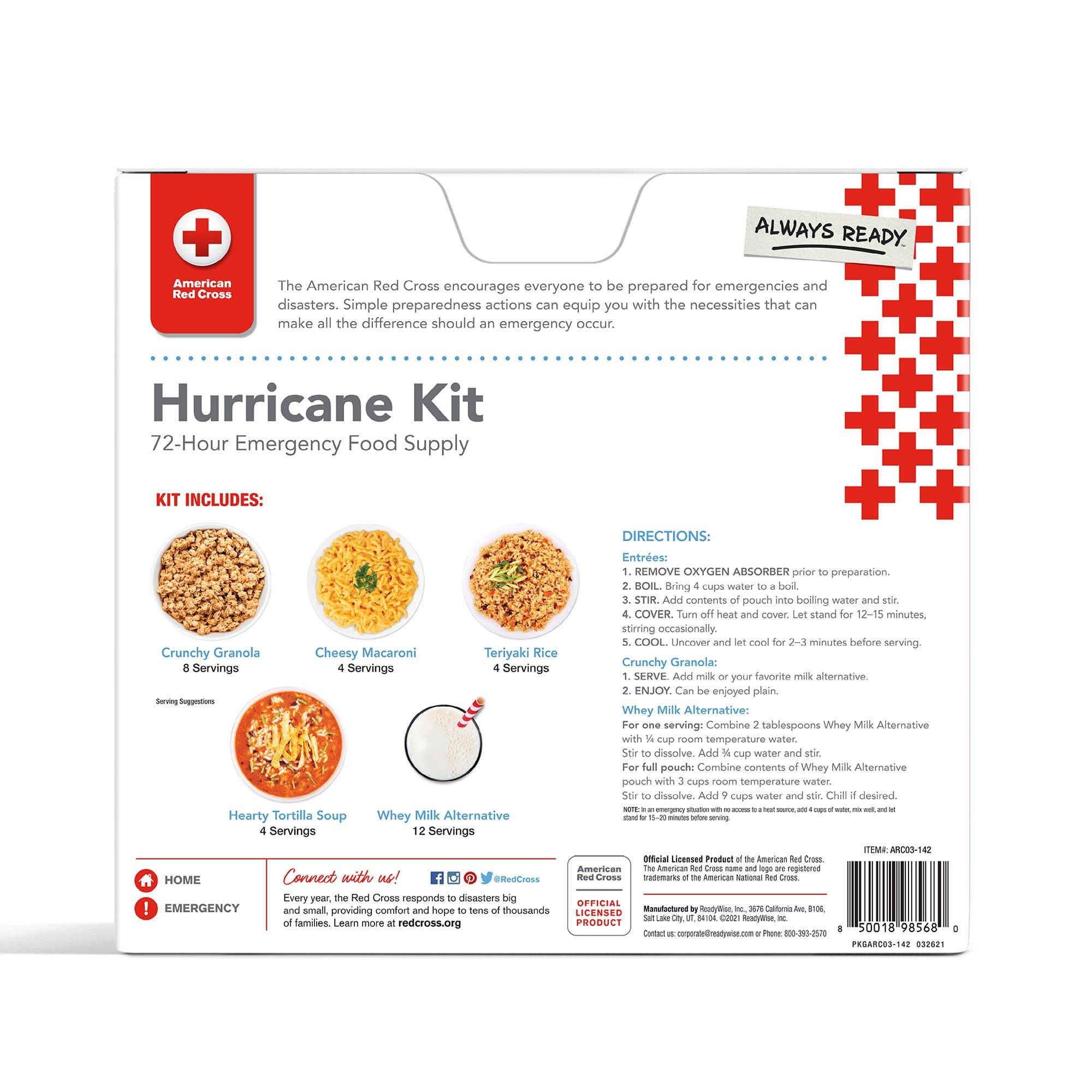 American Red Cross 72 Hour Emergency Hurricane Food Kit